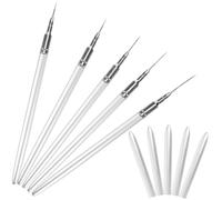 5 Pezzi Penna per Nail Art Punta 7mm, Metallo Argento, Precisa | Set Elegante e Leggero, Impugnatura Comoda, per Principianti ed Esperti, Cinque Misure Punta