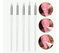 5 Pezzi Pennelli in Silicone per Intaglio, Goffratura, Modellazione di Ceramica e Scultura, Adatti per Gel UV, Strumenti Fai-Da-Te per Decorazione di Unghie PMMA