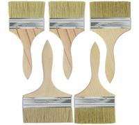5 pezzi Pennelli Pittura, Pennello Lucido Pennello Con Manico In Legno, Pennelli Pareti,pittura per vernici, oli da parete, setole naturali，3 misure