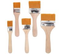 5 pezzi Pennelli Pittura,pennello pittura muro,Pennelli Piatti con Manico in Legno,Pennellessa Universale, per Pittura Fai Da Te,acrilico,pennello per pittura a olio