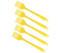 5 Pezzi Pennello da Cucina in Silicone Giallo | Setole Morbide, Impugnatura Antiscivolo, Uso Versatile, Accessorio Pratico per Preparare Ricette e Barbecue