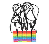 5 Pezzi per la Collana Giocattoli per la Detea del Bambino Che Mastica per Bambini BPA BPA Rainbow Building Building Denti Che Macina il Silicone per Bambini Teether per 0-3 3-6