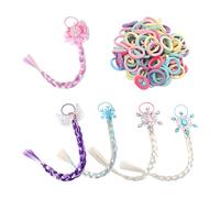 5 Pezzi Per Parrucche Per Ragazze, Con 100 Pezzi Di Mini Anelli Per Capelli, Parrucche Colorate, Accessori Per Il Design Dell'Acconciatura E Accessori Per Capelli Per Ragazze.