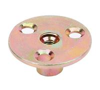 5 Pezzi Piastra di Ferro Dado Flangiato Dado 3 Fori Ferro Zincato Base Rotonda Set di Dadi a T Ad Alta Resistenza M6 M8 M10 (M6)