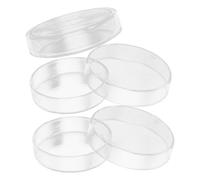 5 Pezzi Piastre di Petri Trasparente in Vetro Borosilicato | Spessore 2mm, Fondo Piatto e Liscio, Design Impilabile, per Microbiologia e Insetti Piccoli