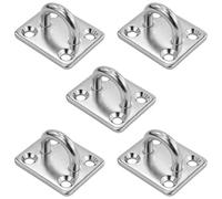 5 Pezzi Piastre Oculari in acciaio inox M5 con 4 fori Occhiello,Piastra Occhio Gancio parete,Gancio da soffitto in acciaio inossidabile 304,Gancio Piastra Robusto,per Montaggio