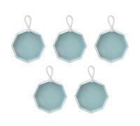 5 pezzi piccolo contenitore di plastica portatile mini scatola di immagazzinaggio con coperchio trasparente design a pressione per trucco soffio di cipria perline organizzatore di