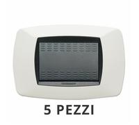 5 PEZZI PLACCA IN TECNOPOLIMERO 3 POSTI COLORE BIANCA MODO MASTER COD. 39TC103