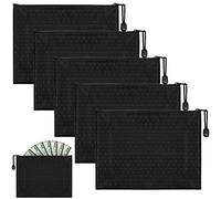 5 Pezzi Pochette Piatta, Pochette Portadocumenti Con Cerniera, Borsa Per Banconote A5, Impermeabile Sacchetto Del Documento per Contanti Passaporti e Documenti