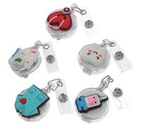 5 Pezzi Porta Badge Retrattile Clip Posteriore Abs e Metallo