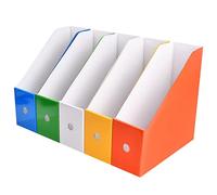 5 Pezzi Porta Cartelle Organizzatore per Riviste, Pieghevole Portariviste per Documenti Raccoglitore, Portariviste da Scrivania in Cartone per Ufficio Casa Archiviazione di File (Multicolore)
