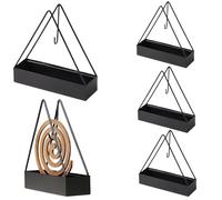 5 Pezzi Porta di incenso per Le Mosche del Ferro per la casa della Bobina Burner Triangolare Portatile per la casa per, Campeggio all'aperto (Nero)