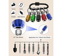 5 pezzi Porta Punta Cacciavite in Alluminio con Shank a Sei Lati da 1 4 pollice Estensione Cambio Rapido Leggera Portachiavi Adattatore per Viti Portatile Moschettone Cacciaviti Elettrici Mano Trapano