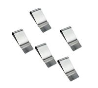 5 Pezzi Porta Soldi Verticale in Acciaio Inossidabile | Argento, Forma Compatta per Tasca Anteriore, Mantiene Contanti e Carte, Ritorna alla Forma Originale
