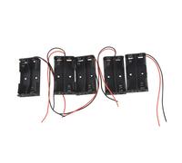 5 pezzi Portabatterie per 2 batterie AA da 1,5 V, nero, con fili