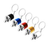 5 pezzi portachiavi per auto in metallo, chiavi turbocompressori con funzione di cambio, portachiavi turbo, portachiavi per decorazione auto, uomini e donne, regalo di compleanno, argento, s