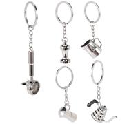5 pezzi portachiavi per pressino da caff?, portafiltro per espresso, brocca per moka, portachiavi, accessori portatili, regalo