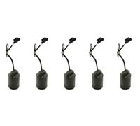 5 PEZZI PORTALAMPADE A SOSPENSIONE + MORSETTO - E27 NERO CAVO 15CM 0078/NE
