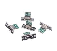 5 pezzi Presa USB 3.1 tipo C con piastra di fissaggio a vite Connettore femmina tipo C 3.1 2 pin 4 pin Porta di ricarica(P1)