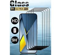 5 pezzi Protezione schermo in vetro temperato con bordo nero compatibile con Samsung Galaxy S25 S24/compatibile con iPhone 17 16/compatibile con HUAWEI/Honor/compatibile con Xiaomi 15T/Poco/Redmi Note