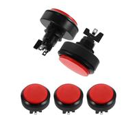 5 Pezzi Pulsante Arcade Rotondo 60mm con LED Rgb Rosso per Cabina | Interruttore a Breve , Installazione Facile, Compatibile con Pannelli di Controllo Arcade e Console Giochi