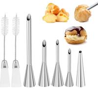 5 pezzi punte per ugelli di crema, nozzles for piping bags, sbuffo ugelli, in acciaio inox, per bignè, ciambelle, cupcake, biscotti, torte e gelatine