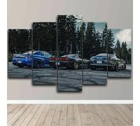 5 Pezzi Quadri Moderni Soggiorno Nissa Skyline R34 NSX Toyot Supra JDM Car Arte Quadro Su Tela Decorazioni Camera Da Letto Bagno Cucina Ufficio Sala Da Pranzo (senza cornice)