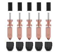 5 pezzi Quick Swap Nozzles Kit per AD 5X, 2 pezzi da 0,2 mm, 1 PC da 0,25 mm, 1 PC da 0,6 mm, 1 punta in acciaio rigido da 0,8 mm, con 5 calzini in silicone e nozzle Wiper per Flashforge AD 5 X