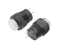 5 pezzi R16-503 Interruttore a pulsante con luce Jog Reset Interruttore autobloccante rotondo 4 pin 2 pin 16 mm con luce LED 3 V(2Pin White,Momentary,2PCS)
