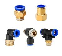 5 pezzi Raccordo connettore aria pneumatico PC/PCF/PL/PB/SL 4 mm 6 mm 8 mm Filettatura 1/8 1/4 3/8 1/2(OD10mm-1I2,PC (5PCS))