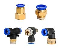 5 pezzi Raccordo connettore aria pneumatico PC PCF PL PLF 4 mm 6 mm 8 mm Filettatura 1/8 1/4" 3/4" 1/2" Raccordi for tubi flessibili Connettori rapidi(OD10mm-3I8,PC (50PCS))