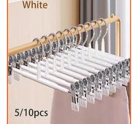 5 pezzi Rastrelliera per pantaloni rivestita antiscivolo, appendiabiti per pantaloni in acciaio inossidabile, organizer per pantaloni da asciugare, graffette per pantaloni multifunzione rinforzate, bi