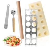 5 pezzi ravioli Maker con 12 fori, in lega di alluminio per tortellini, set di coltelli per ravioli, formine per ravioli, stampi per ravioli, forma per la produzione di ravioli, gnocchi