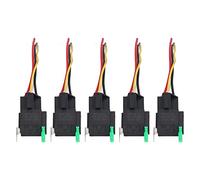 5 pezzi Relè automobilistico 12 V 30 A Set di prese per relè a incastro a 4 pin, kit di interruttori per relè auto con contatti in ABS e rame per i sistemi elettrici dei veicoli