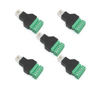 5 Pezzi RJ12 Maschio A 6 Pin Adattatore per Morsettiera A Vite per Cavo di Estensione del Ricevitore Cat3, Connettori Modulari RJ12 6P6C