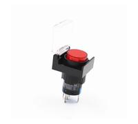 5 pezzi rosso 220v LA16 interruttore a pulsante luminoso 16mm con luce con foro di montaggio da 16mm copertura antipolvere autoripristinante