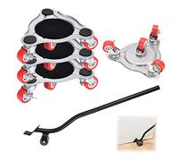 5 Pezzi Ruote per Mobili Pesanti, Sollevatore Mobili, Sposta Mobili con Ruote, Rotelle per Mobili con Freno a Pedale, Carico Fino a 400kg, Rotazione di 360 Gradi, per Spostare Armadi, Letto