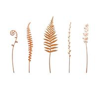 5 pezzi rurale felce picchetto a terra per decorazione esterna stabile arrugginito giardino palo con finitura antica aiuole pali piante decorazioni per esterni