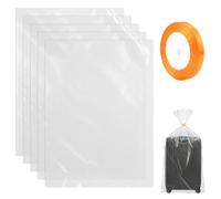 5 Pezzi Sacchetti Extra Large in Plastica Trasparente, 100 X 152 cm Sacchetti di Plastica Piatti Grandi con Coulisse 22m, Antipolvere Grande Sacchetti Trasparenti Grandi per Bagagli, Mobili, Trapunte