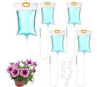 5 Pezzi Sacchetti Irrigazione Goccia 3,5L con Flusso Regolabile, Sacca Irrigatore Piante Automatico, Dispositivo Flebo Vasi Domestica, Sistema Innaffiatore Autoirrigante per Interno, Esterno, Giardino