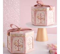 5 pezzi Sacchetti regalo graziosi per compleanni, scatole vuote, scatole regalo da ricordo, design a scatola regalo a forma di carosello per San Valentino rosa,blu,Rosa + blu (10 pezzi),Bianco 5 pezzi