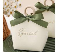 5 pezzi Sacchetto regalo matrimonio, Scatola porta caramelle, Per la festa della mamma, Decorato con fiocchi e grafica a lettere, Scatola regalo piccola per caramelle, gioielli o cestini, Sacchetto co