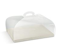 5 PEZZI Scatola in pvc con fondo PELLE BIANCO portatorta porta torta 34X 0L22