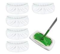 5 Pezzi Secco/Umido Panni Lavapavimenti, Cuffie Microfibra per Swiffer 25.4 X 11.5 cm, Riutilizzabile Straccio Lavapavimenti per Pulizia di Polvere, Capelli, Macchie su Pavimenti di Vari Materiali