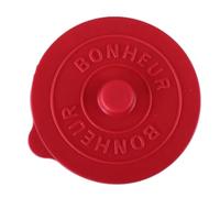 5 pezzi semplice tinta unita concavo lettera in rilievo gomma di silicone copertura integrata tazza acqua creativa coperchio della polvere rotondo fredda per Tisane(Red)