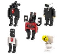 5 Pezzi Serie 3D Toilet Figure Blocchi di costruzione Assembly Toilet Toys Building Block Giocattolo educativo Improve Imagination and Hands-On Ability Regalo per adulti bambini a partire dai 5 anni