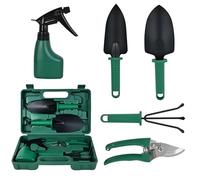 5 Pezzi Set Attrezzi da Giardinaggio con Custodia, Paletta da Giardino, Cesoie, Artiglio e Design Anti-Ruggine - Ergonomico con Impugnatura Antiscivolo per Appassionati di Giardinaggio