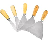5 Pezzi Set di Coltelli for Stucco con Manico in Legno Coltello for Riempimento in Acciaio Inossidabile Coltello for Mastice for Cartongesso Raschietto for Carta da Parati Incluso 1" 2" 3" 4" 5"