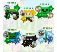 5 pezzi Set di decorazioni per feste di Natale a tema Minecraft, adatto per compleanni, Natale, Ognissanti e altre occasioni festive Stile 4,Stile 5,Stile 2,Stile 3,Stile 1,Stile 6colla di latice