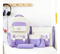 5 pezzi Set di eleganti zaini da viaggio versatili, comodi e dalla grande capacità, adatti per viaggi all'aperto, scuole medie, superiori e università, adatti per qualsiasi occasione! Blocchi di color